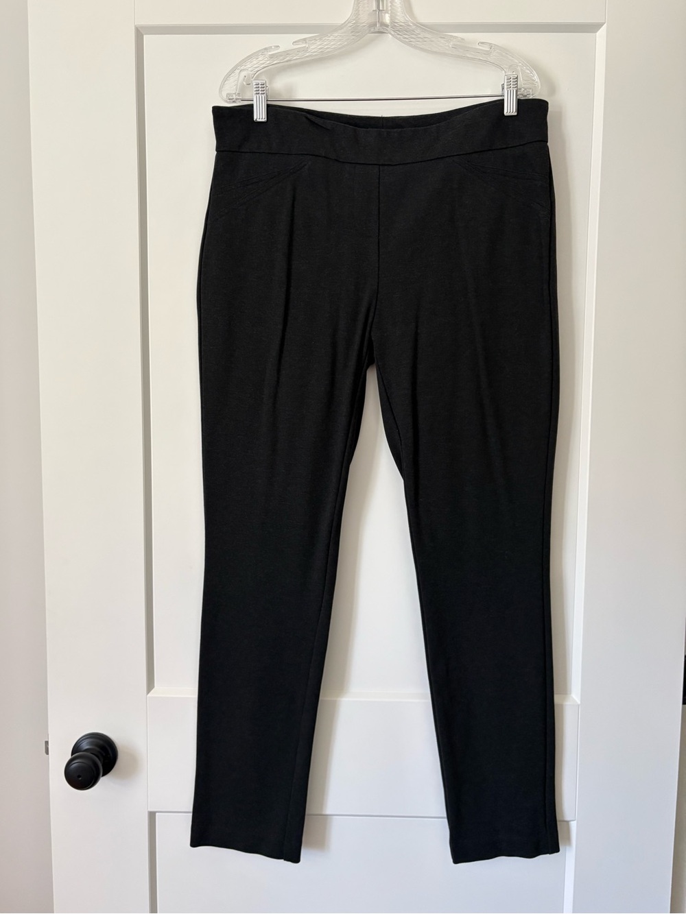 Dalia Charcoal Straight-Leg Ponte Pull-On Pants